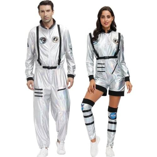 Halloween Alien Astronaut Spaceman Cosplay Costume Masquerade Pilot Spaceman Couple Jumpsuit Family Group Matching Dress