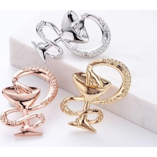 Bowl of Hygieia-Medical Jewelry Caduceus/Vet Charm/Veterinarian Brooch Snake Pin Medical Symbol Jewellry Wholesale