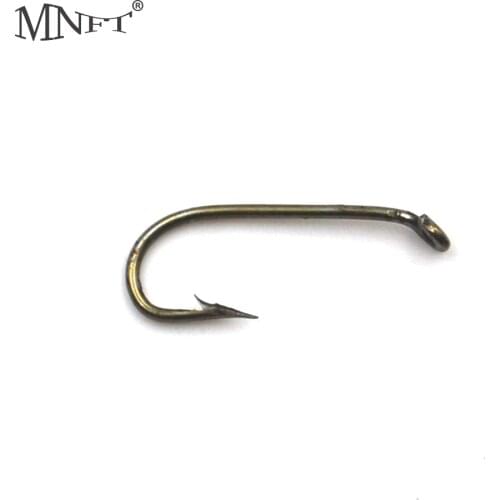 MNFT 100PCS/Lot Small Size Dry Fly Fly Hook Stainless Steel Fly Fishing Hook Wholesale Price Copper Color Sharpened Hooks 12