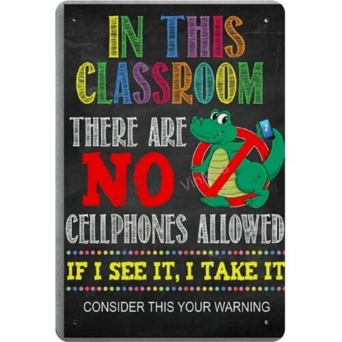 No Cellphones Allowed Retro Metal Tin Sign Plaque Poster Wall Decor Art Shabby Chic Gift Suitable 12x8 Inch