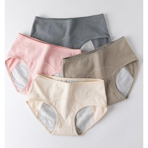 New Spring Cotton Women Period Panties WaterProof Ladies Soft Leak Proof Briefs Wholesale Drop Shipping wt54