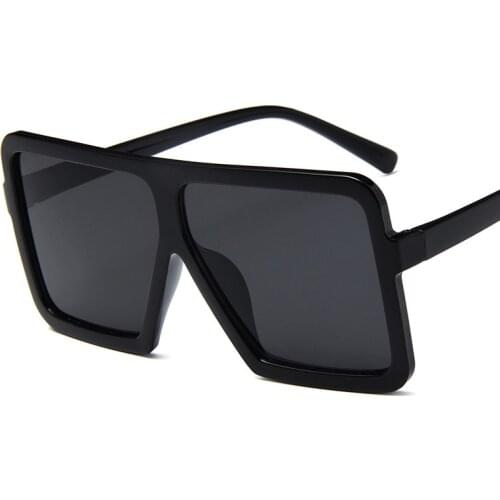 Oversized Shades Sunglasses Women Black Fashion Square Big Frame Sun Glasses Female Vintage Retro Glasses Unisex Oculos Feminino