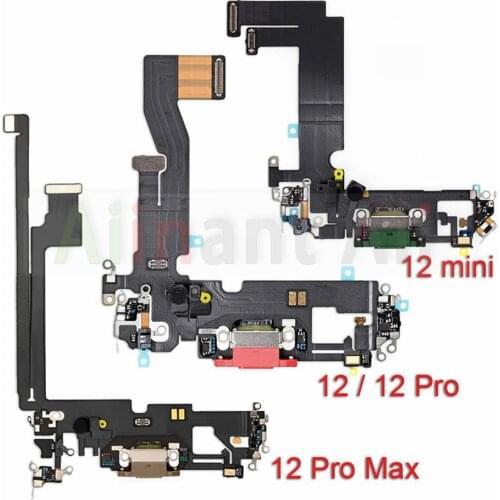 Original Bottom Mic USB Charger Sub Board Connector Port Dock Charging Flex Cable For iPhone 12 Pro 12Pro Max mini Repair Parts
