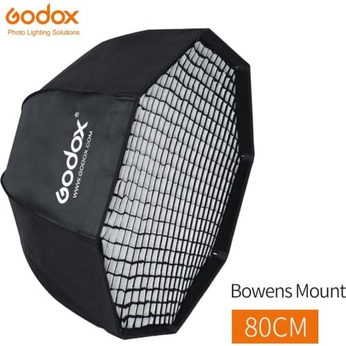 Godox 80cm 31.5in Portable Honeycomb Grid Octagonal Umbrella Reflector Softbox with Bowens Mount for Flash Speedlite