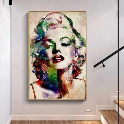 Movie Star Marilyn Monroe Portrait Art Posters and Prints Canvas Paintings Wall Art Pictures for Living Room Decor (No Frame)