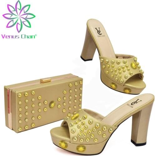 Pretty Women 2021 Speaicl Style Slingbacks Sandal in Golden Color High Quality Concise Women Shoes for Wedding Party