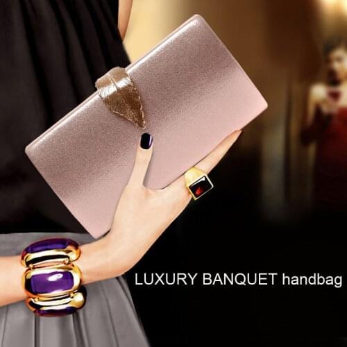 Metal Leaf Luxury Handbag Women Evening Clutch Purse Bag New Fashion Wedding Party Shoulder Bag Lady Banquet Crossbody Chain Bag