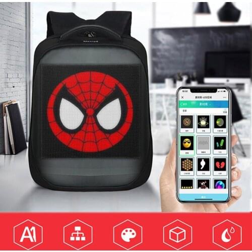 Adeeing APP Control Wifi LED Backpack Smart Backpack with LED Display Screen for Walking Outdoor Advertising Computer Backpack