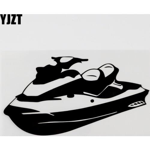 YJZT 17.3CMX9.2CM Cute Jet Ski Water Scooter Decal Vinyl Car Sticker Black/Silver 8A-1086