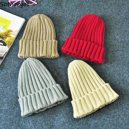 Winter Hats for Women Multi-color Solid All Match Knitted Korean Fashion Womens Beanie Hot Sale Casual Ladies Beanies Warm Chic