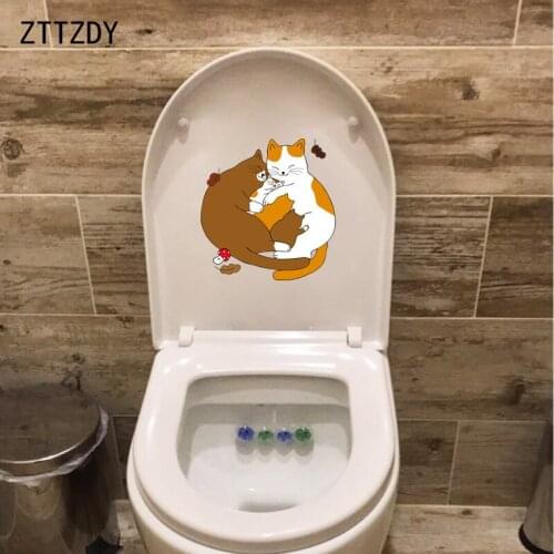 ZTTZDY 20.7*21.7CM Pattern Cat Children Bedroom Wall Toilet Sticker Home Decor Decal T3-0294