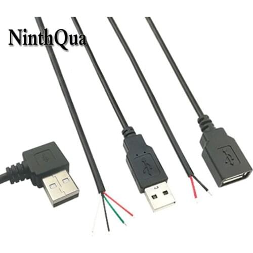 1pcs USB 2.0 Power Cord 2P / 4P USB Male Plug Female jack Charging Data Cable for Mouse Keyboard Fan 30cm OD0.3mm