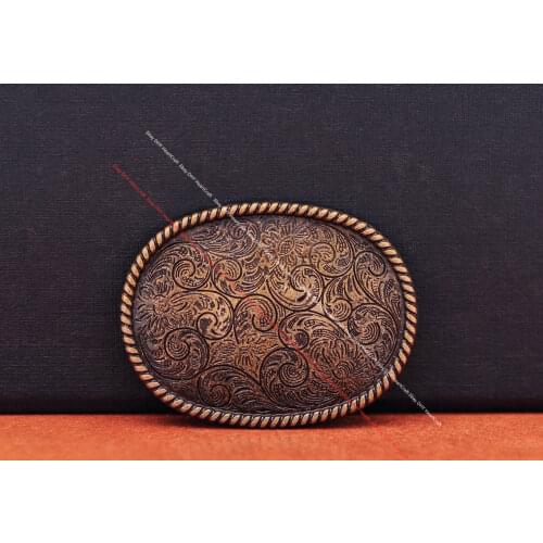 10X 42*32MM Big Antique Brass Plated Western Rope Side Flower Carved Leathercraft Belt Luggage Bag Oval Conchos Screw Back