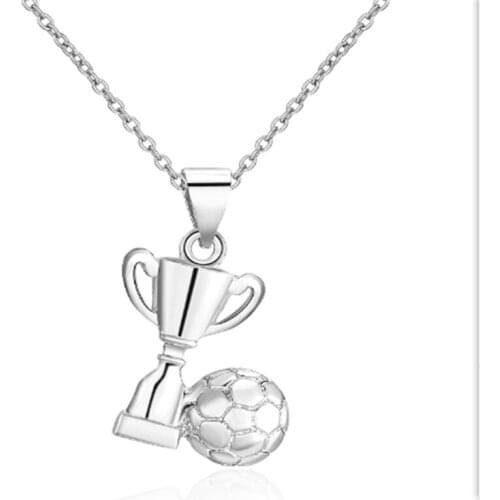 2018 Football Pendant Rose Gold Color Trophy Pendant With Necklace For Men Women Football Pendants
