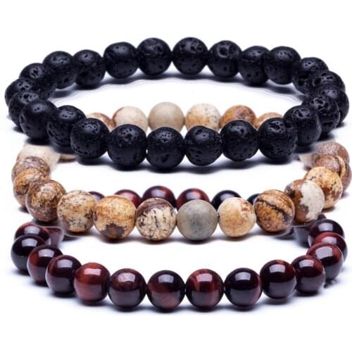 2020 Fashion tiger eye natural stones beaded bracelet for mens women bracelet jewelry wholesale 3pcs/lot