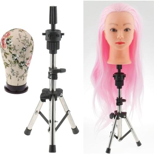 21-in Cork Canvas Block Mannequin Head for Wig Making with Adjustable Heavy Duty Tripod