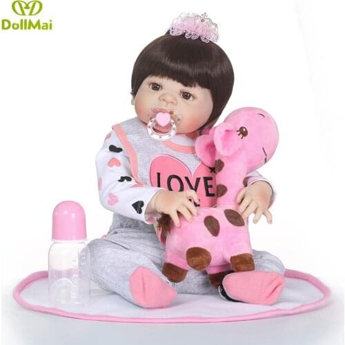 23"57cm Full silicone Reborn babies doll newborn Princess bebe infant educational Toys Handmade modeling dolls gifts collection