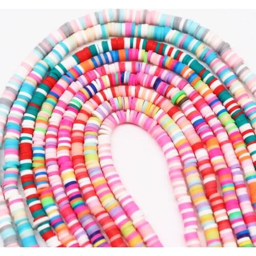 4mm 350Pcs Flat Round Polymer Resin Clay Beads Chip Disk Loose Spacer Handmade Beads For DIY Jewelry Making Bracelets