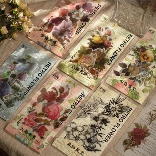 60pcs per lot Flower Scrapbook Sealing Sticker Hand Account Special-shaped Home Decoration Birthday Gift Hand Account