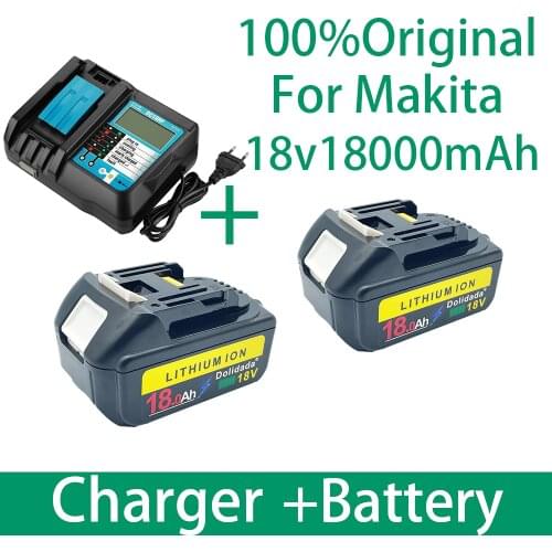 BL1860 Rechargeable Battery 18 V 18000mAh Lithium ion for Makita 18v Battery BL1840 BL1850 BL1830 BL1860B LXT 400+charger