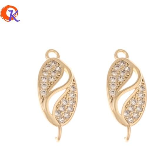 Cordial Design 50Pcs 8*18MM Jewelry Accessories/Hand Made/Earring Findings/Oval Shape/DIY Making/CZ Connectors For Bracelets