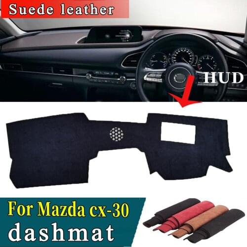 Accessories Suede Leather Dashmat Dashboard Cover Pad Dash Mat Carpet Car-styling Custom for Mazda Cx30 Cx-30 2019 2020 2021 RHD