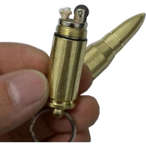 Kerosene Lighter Sharp Bullet Grinding Wheel Open Flame Kerosene Pendant Lighter Cool Gift for Men Smoke Accesoires Lighter