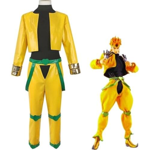 Anime JoJos Bizarre Adventure Costumes Halloween JoJo Dio Brando Cosplay Clothes Coat Pants Uniform Sets For Women Mens