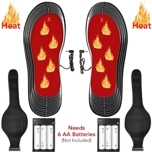 Lixada Portable USB Electric Heating Insoles Electric Foot Warmer Washable Heating Insoles Cuttable Thermal Insoles Unisex