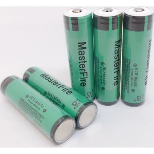 MasterFire 20pcs/lot Protected Original 18650 NCR18650A Rechargeable Lithium Battery 3.7V 3100mAh For panasonic laptop with PCB
