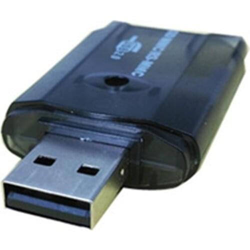 Multi-function USB2.0 Secure Digital Memory Card Reader Transparent Mini Smart Memory Card Reader for Phone PC Laptop Black Blue