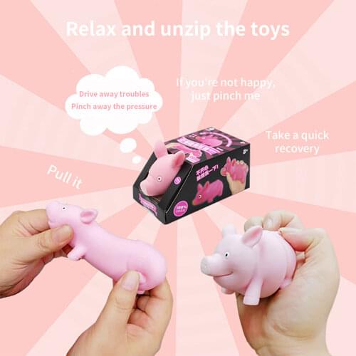 Newest Arrival Decompression Toy Cartoon Pig Simulation Doll Stress Reliever Soothing Fidget Tools for Kids Adults
