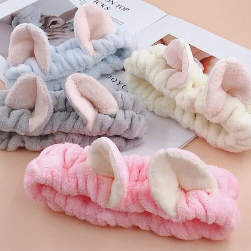 New Soft Coral Fleece Hairbands For Women Wash Face Makeup Cute Girls Headbands Bow Hair Bands Turban Hair Accessories