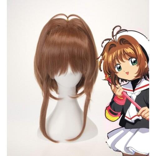 Anime Cardcaptor Sakura Cosplay Wigs Sakura Kinomoto Cosplay Wig Heat Resistant Synthetic Wig Hair Halloween Party Women Wig