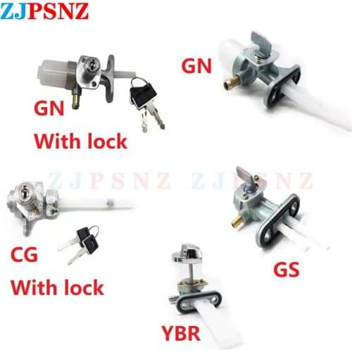 Motorcycle Gas Fuel Tap Valve Switch Petcock Fuel Tank Switch Valve Aluminum Pump Tap Thread GS125 GN125 CG CBT XF With Lock