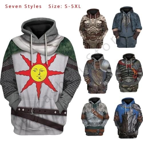 Dark Souls Vampire Knight Artorias Soul Of Cinder Solar Amiibo Cosplay Costume Hoodie Sweatshirt 3D Printing Unisex Jacket Tops