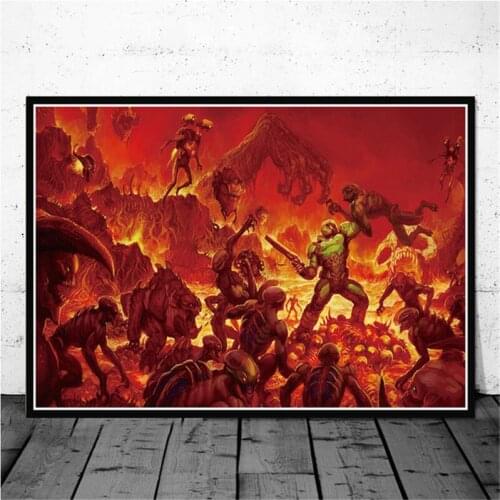 Poster Prints Classic Halo Video Games The Ultimate Doom Wall Art Canvas Painting Pictures For Living Room Home Decor
