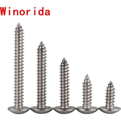 GuHua Phillips Truss Head Self Tapping Screw 316 Stainless Steel Cross Large Pan Head Tapping Screw Mushroom Head M3M4M5M6 20pcs