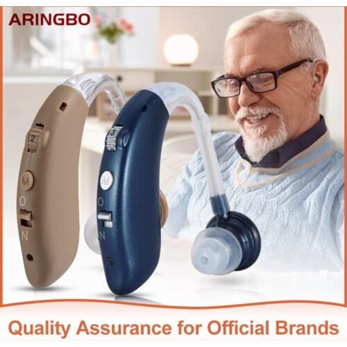 Digital Hearing Aid Mini Voice Sound Amplifier For Elderly Deaf BTE Hearing Aids Behind Ear Adjustable Health Care Device
