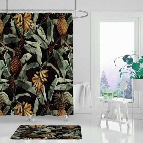 Modern bathroom screen decoration custom plant bathroom curtain design 180*180 waterproof shower curtain
