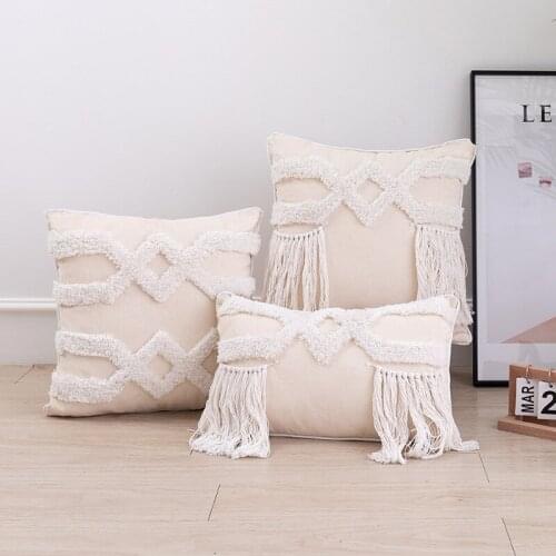 Tufted Throw pillow cases home decor Handmade geometric cushion cover Hotel Living Room fall Moroccan retro style pillows cover