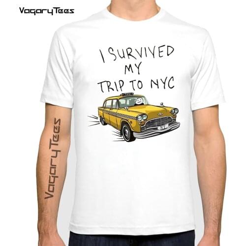 Funny Man Same Style Short Sleeve T-shirt Fashion I Survived My Trip To NYC T Shirts Harajuku Mens Tshirts