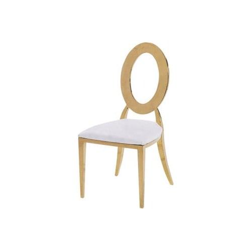 Modern light luxury dining chair leather art Nordic simple stainless steel model room hotel dining room household back chair