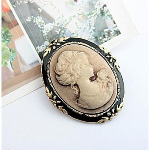 1Pc Womens Fashion Style Queen Head Portrait Brooch Vintage Cameo Elegant Brooch For Antique Wedding Jewelry