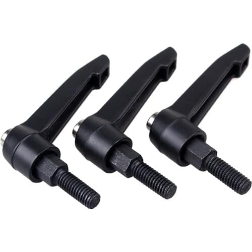 1Pc Black M10 Male Threaded Bolt Clamping Lever Machinery Adjustable Handle Locking External Knob Metalworking L Type