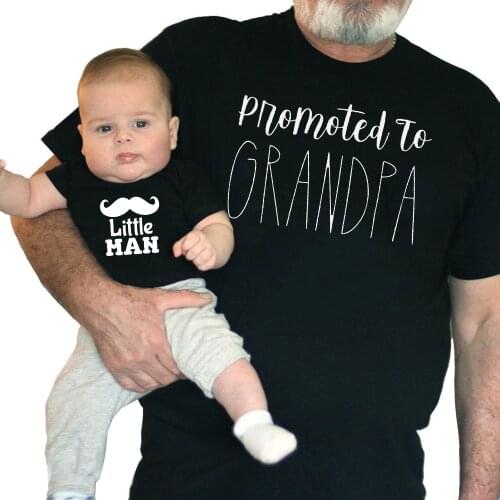 1PC Grandpa and Grandpas Little man! Matching Grandpa and Grandson T-shirts promoted to be grandpa Matching Family Look Outfits
