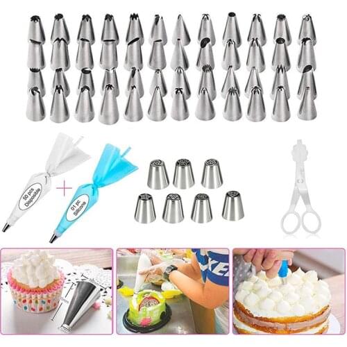 124Pcs DIY Cake Decorating Bakery Tools Kit Cake Turntable Set Pastry Tube Fondant Tool Kitchen Dessert Baking Supplies