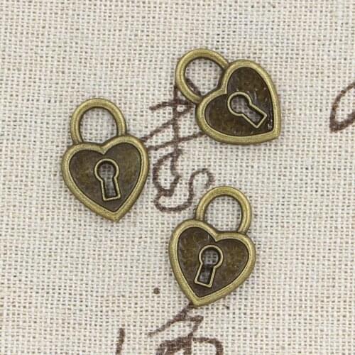 20pcs Charms Heart Lock 19x14mm Handmade Craft Pendant Making fit,Vintage Tibetan Bronze Silver Color,DIY For Bracelet Necklace