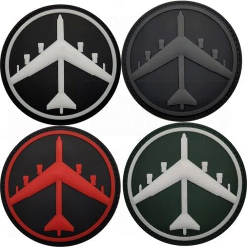 3D Bomber PVC Rubber Glow Dark Patches Touch Fastener Luminous Tactical Hook Military Patch