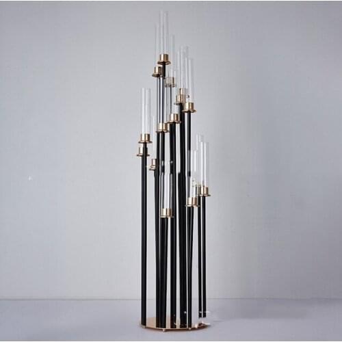 4pcs)Wholesale Gorgeous Wedding Tall Candlestick Black Candelabra Table Centerpieces qq503